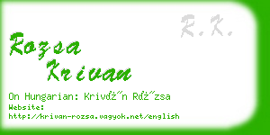 rozsa krivan business card